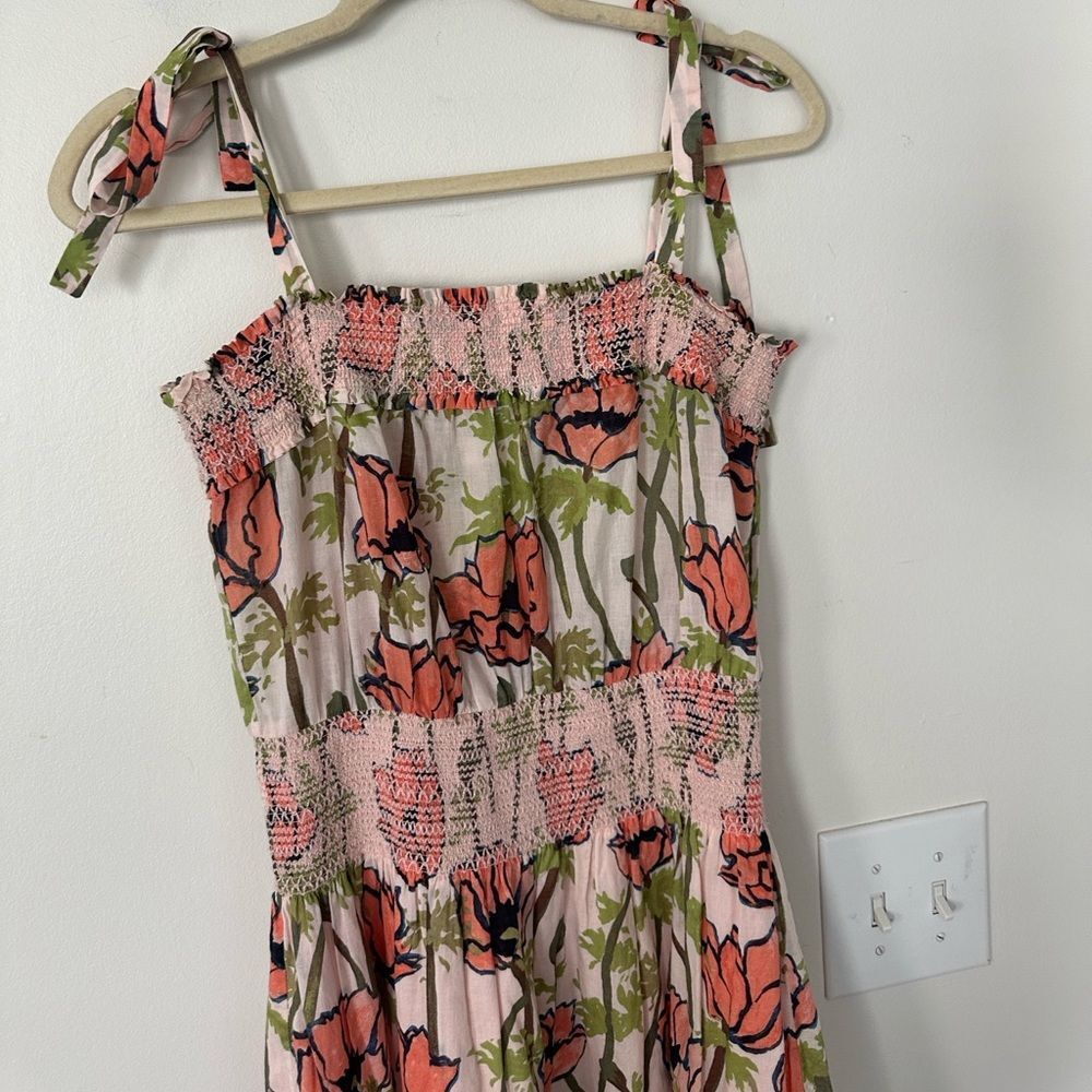 Tory Burch Floral Smocked Sundress S - Picture 3 of 9